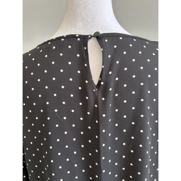 Polka Dot Travel Friendly Women’s Blouse 3/4 Sleeve Sheer Timeless Versatile Med - Picture 8 of 10